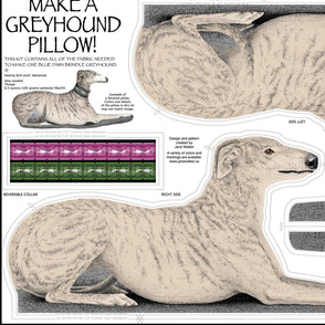 Greyhound Sewing Project Kit, blue brindle male