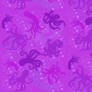 textile-red violet Bubbly Octopi