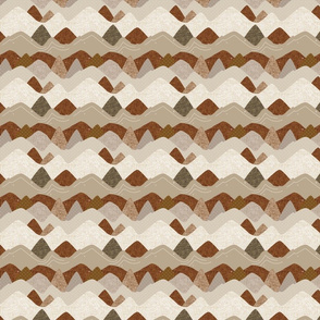 4"x4" seamlessly repeating layered mountains: copper and taupe