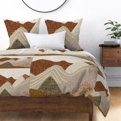 1 blanket + 2 loveys: copper and taupe layered mountains