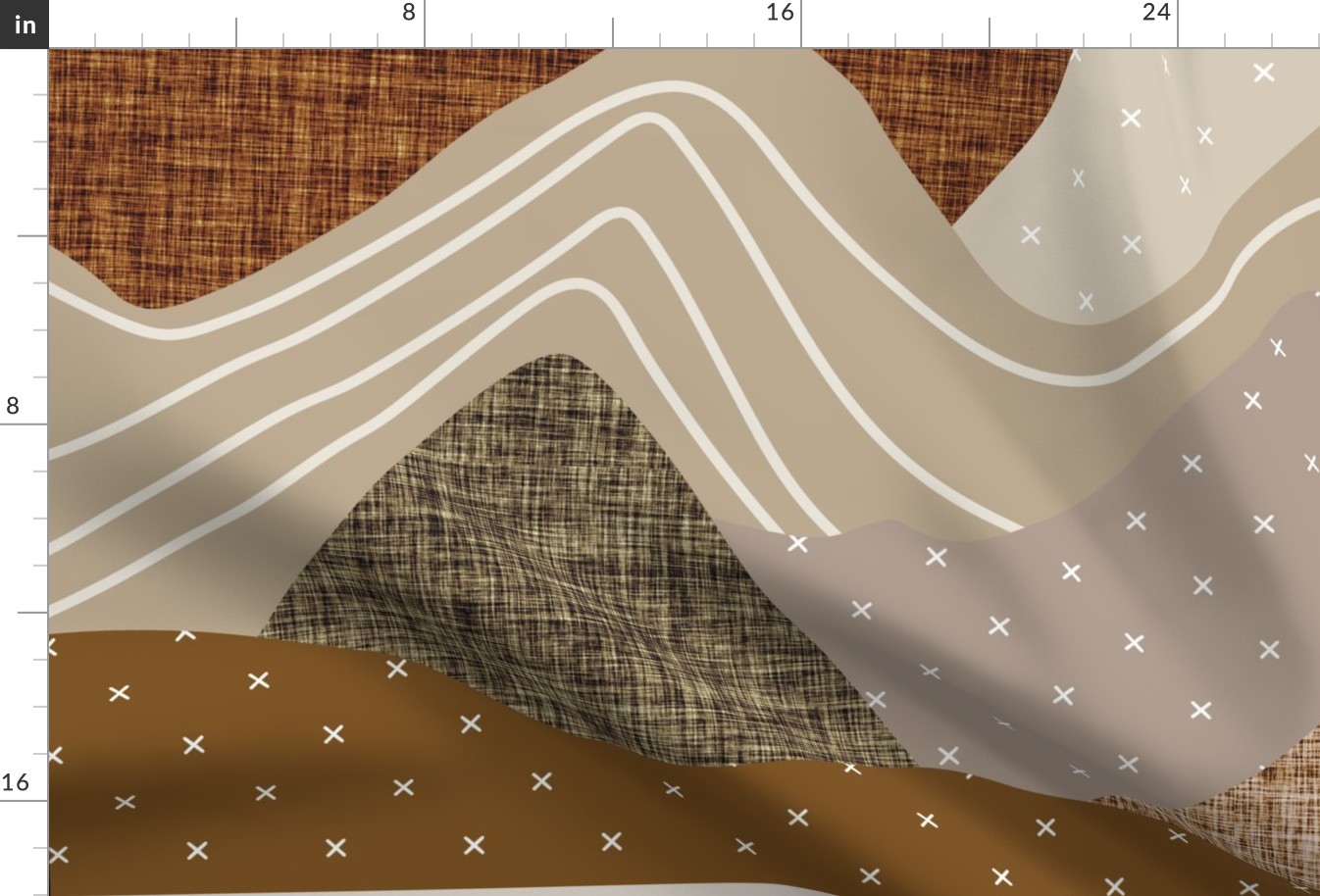 1 blanket + 2 loveys: copper and taupe layered mountains