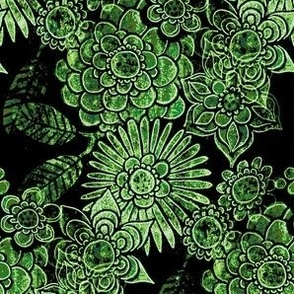 green  distressed flowers