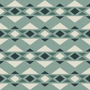 Distressed Southwest Geometric - Sage