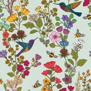 Hummingbirds and Bees {Mint 621}