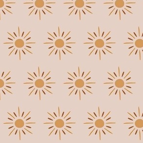 Boho Sun Daisies on Pale Mauve