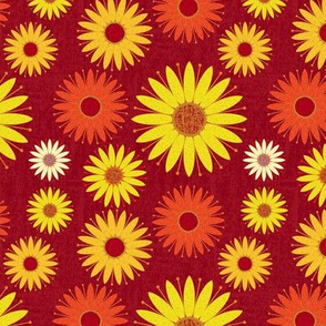 Groovy Sunflowers, Crimson