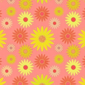 Groovy Sunflowers, Coral