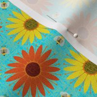 Sunflower, Birds Eye, View- Turquoise