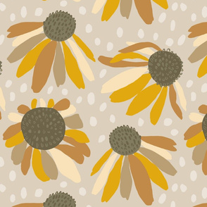 sunflower on beige