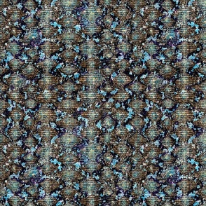 Snake skin. Brown and teal blue