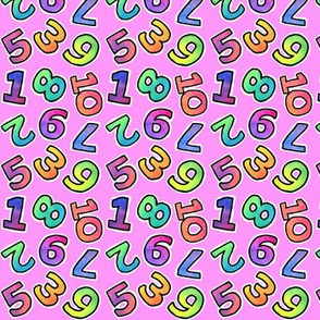 Watercolour Numbers - on pink