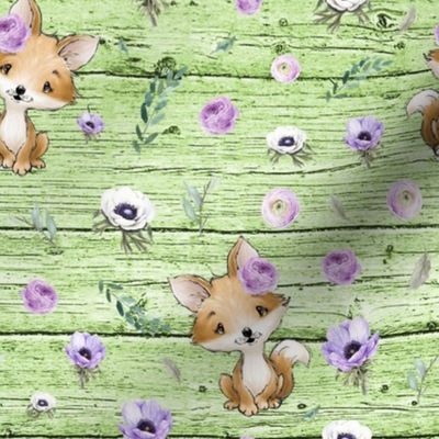 purple fox green wood