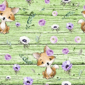 purple fox green wood