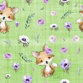 purple fox green linen