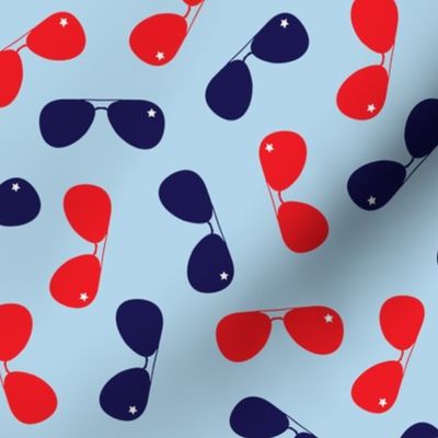 (M Scale) Red and Blue Aviator pattern with stars