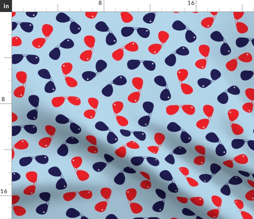 (M Scale) Red and Blue Aviator pattern with stars