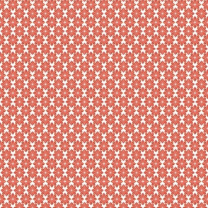 Geometric Floral in Coastal Red on White - Tiny