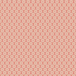 Geometric Floral in Blush Pink on Coral - Tiny
