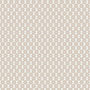 Geometric Floral in Soothing Taupe on White - Tiny