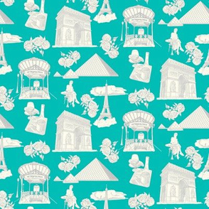 Paris Toile De Jouy blue and silver