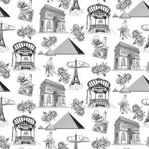 Paris Toile De Jouy black ink on white