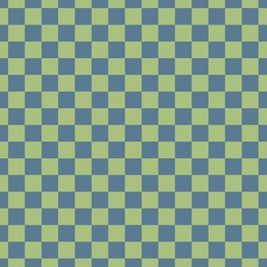 Checker Pattern - Leaf Green and Stormy Blue