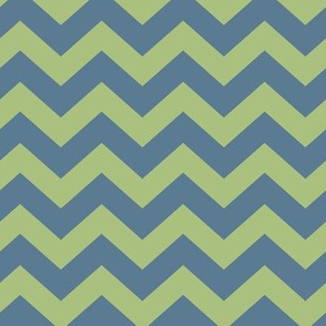 Chevron Pattern - Leaf Green and Stormy Blue