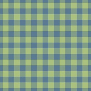 Gingham Pattern - Leaf Green and Stormy Blue