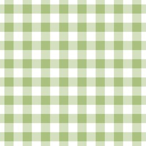 Gingham Pattern - Leaf Green and White