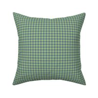 Small Gingham Pattern - Leaf Green and Stormy Blue