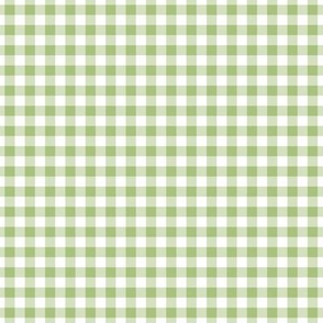 Small Gingham Pattern - Leaf Green and White