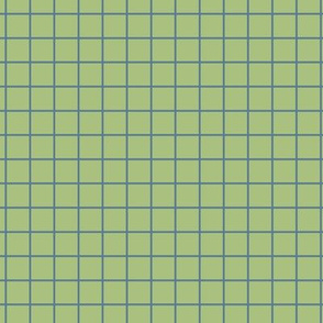Grid Pattern - Leaf Green and Stormy Blue