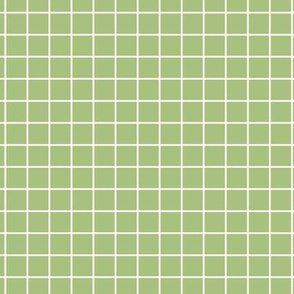 Grid Pattern - Leaf Green and White