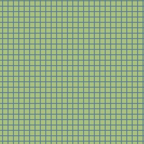 Small Grid Pattern - Leaf Green and Stormy Blue