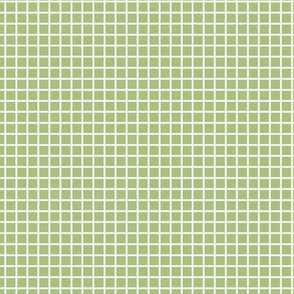 Small Grid Pattern - Leaf Green and White