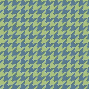 Houndstooth Pattern - Leaf Green and Stormy Blue