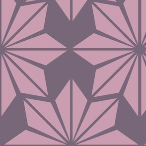 Geometric Floral in Mauve on Purple - Large