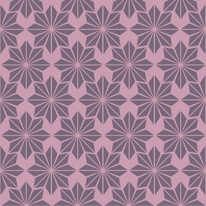 Geometric Floral in Purple on Mauve - Medium