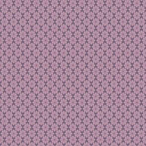Geometric Floral in Mauve on Purple - Tiny