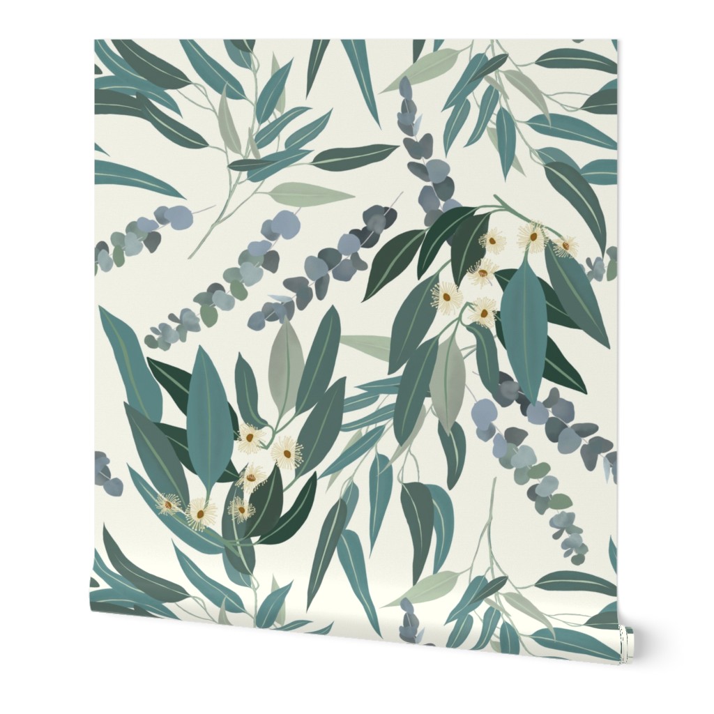 Eucalyptus foliage - cream - large