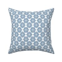 Geometric Floral in Periwinkle Blue on White - Medium