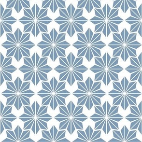 Geometric Floral in Periwinkle Blue on White - Medium