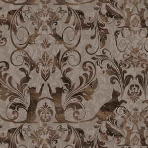cat damask gold texture_coco