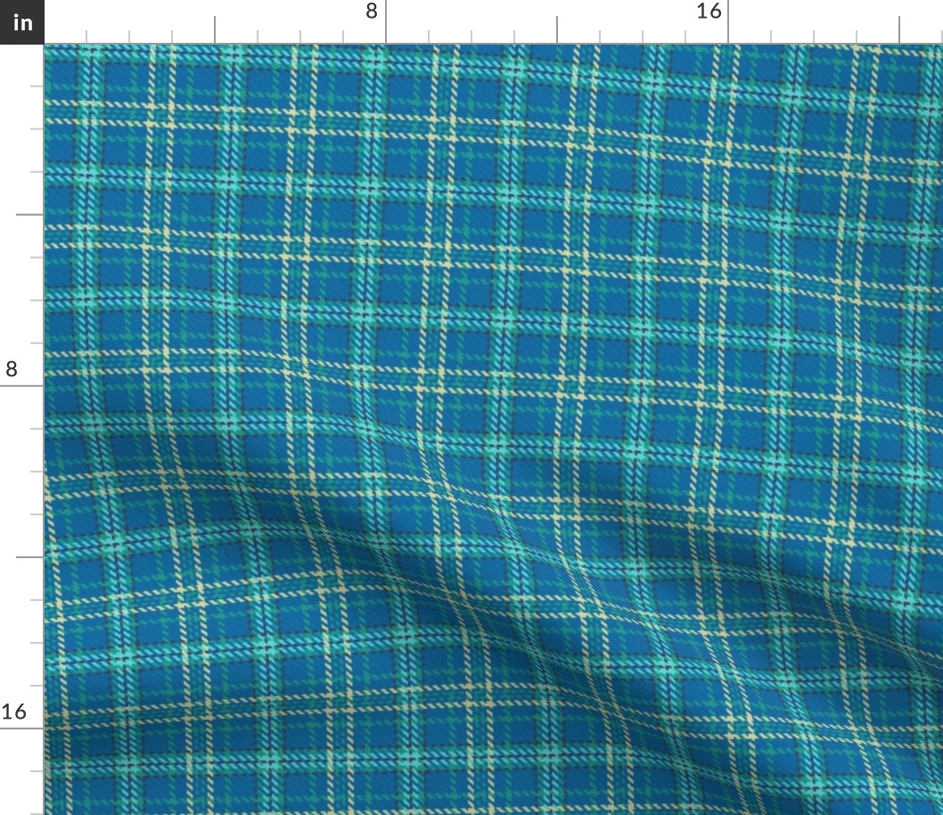 Paths Crossing Roads Plaid in Turquoise and Mint
