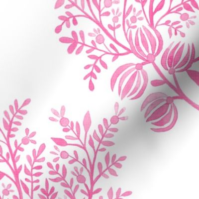 Pink On white EMMA FLORAL TOSS