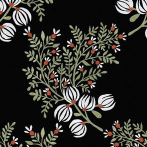 Black_ persimmon Green_ white EMMA FLORAL TOSS