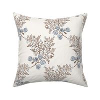 Rust ande Blues On Cream EMMA FLORAL TOSS