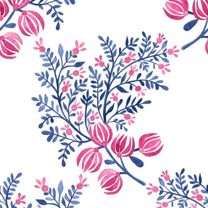 PINK AND COBLAT BLUE EMMA FLORAL TOSS
