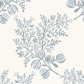 soft Blue On Cream EMMA FLORAL TOSS