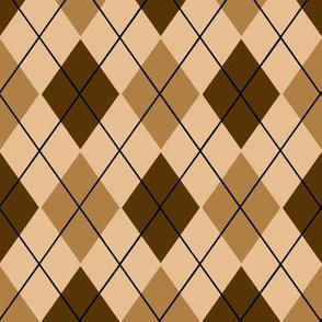 Classic Argyle Plaid in Chocolate Tan and Cream